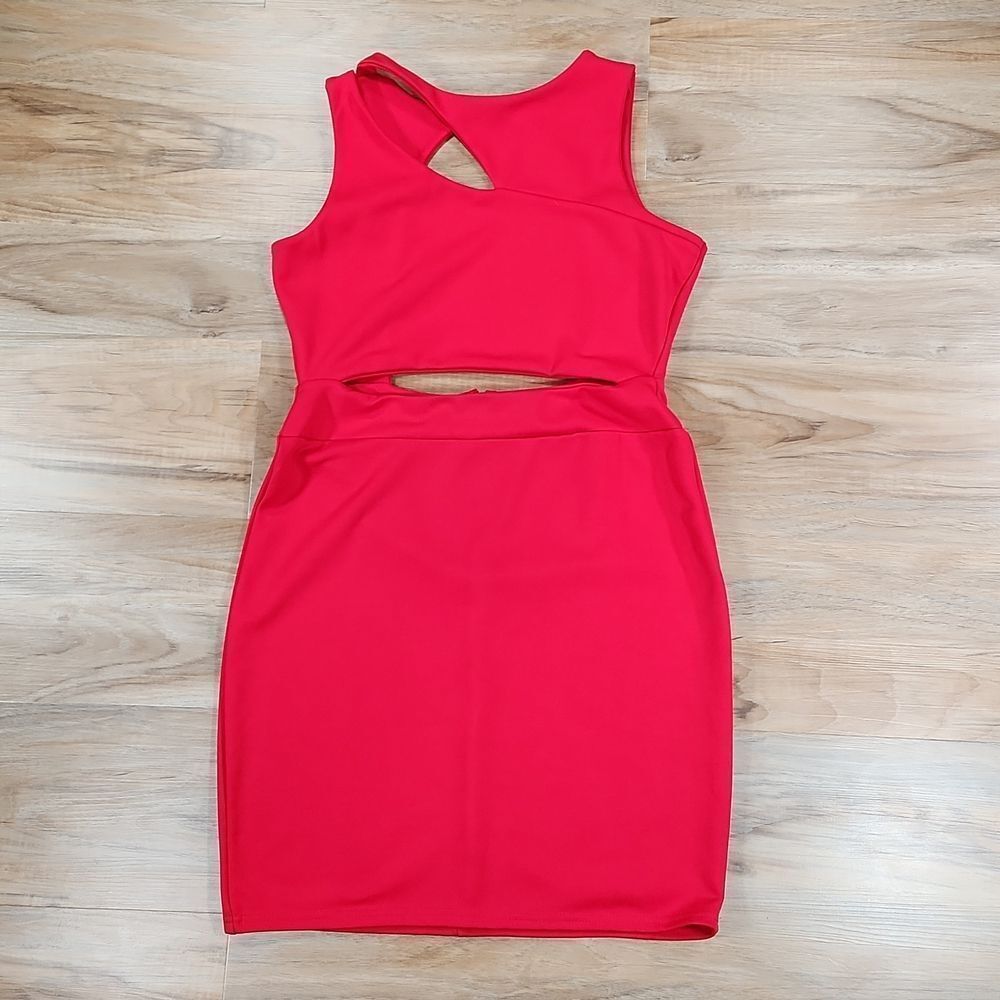🔹️Club L Red Cutout Open Back Mini Dress Size 14